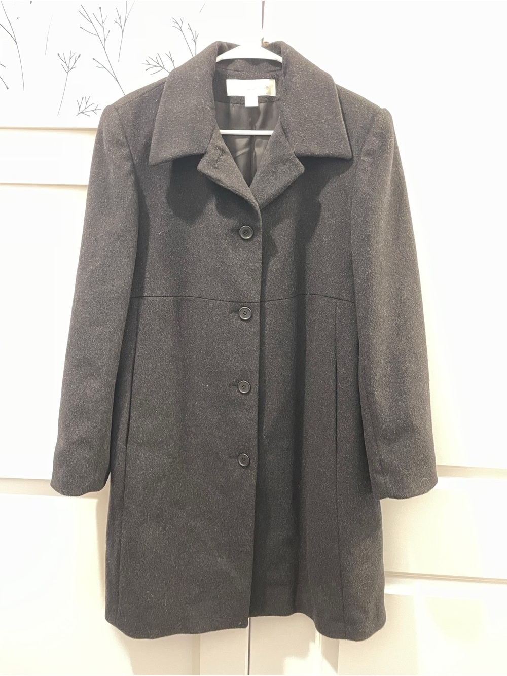 Liz Claiborne Black Wool-Blend Pea Coat